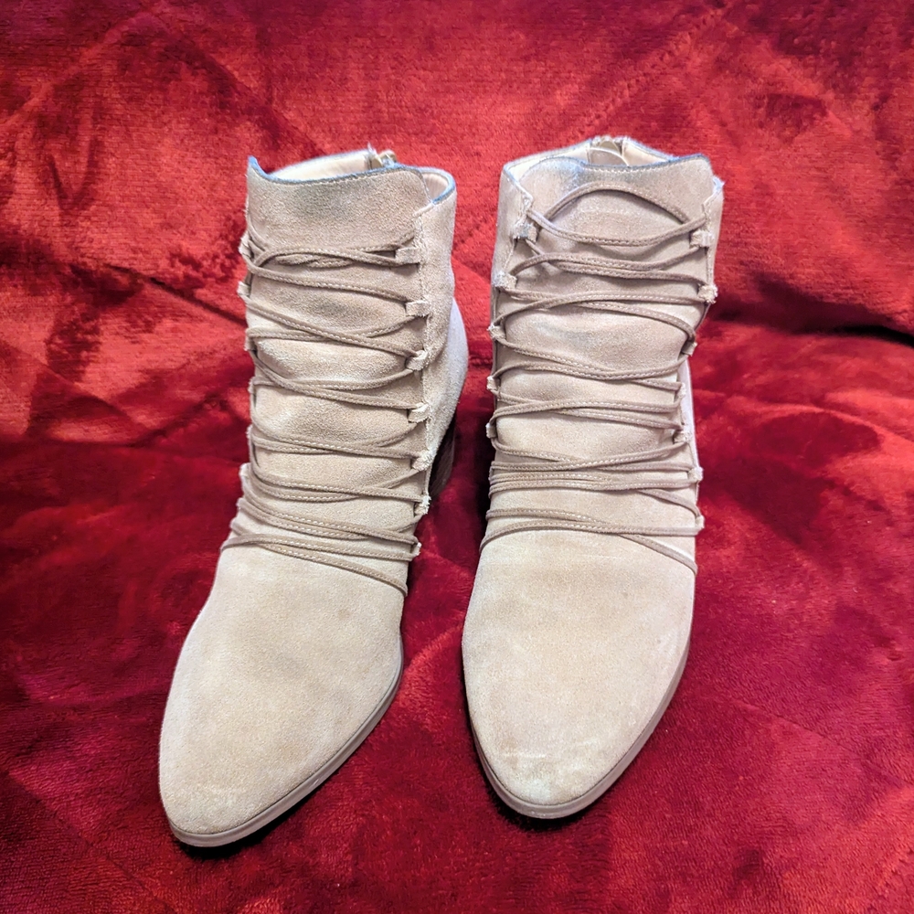 Sole Society Beige Suede Ankle Booties